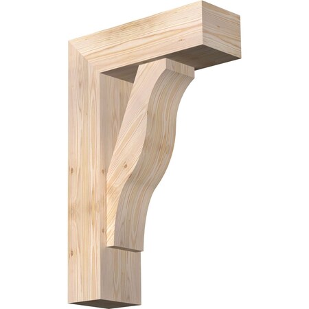 Ekena Millwork Funston Block Smooth Bracket w/ Offset Brace, Douglas Fir, 7 1/2"W x 22"D x 34"H BKT0806X22X34FST05SDF